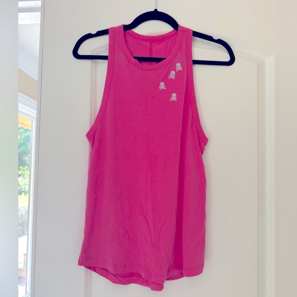 SoulCycle Skull and Bones Hot Pink Tank XS NEW